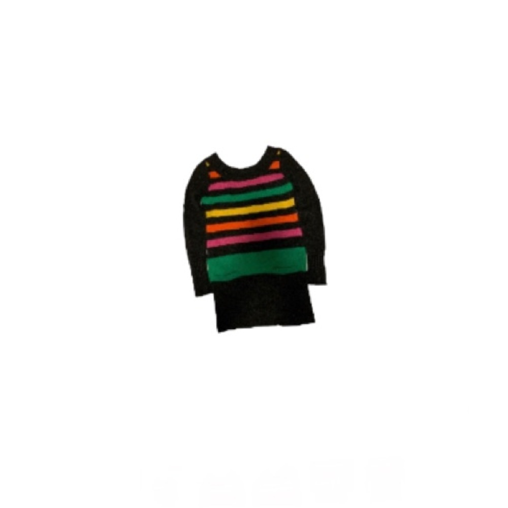 H&M Long Multicoloured Striped Angora Sweater with Pockets - Women’s Siz…